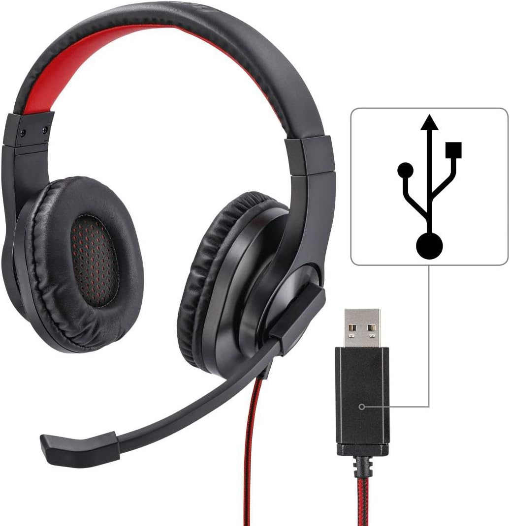 Hama USB Headset, Over Ear Kopfhörer mit Mikrofon (Headset mit Lautstärkenregler und verstellbarem M