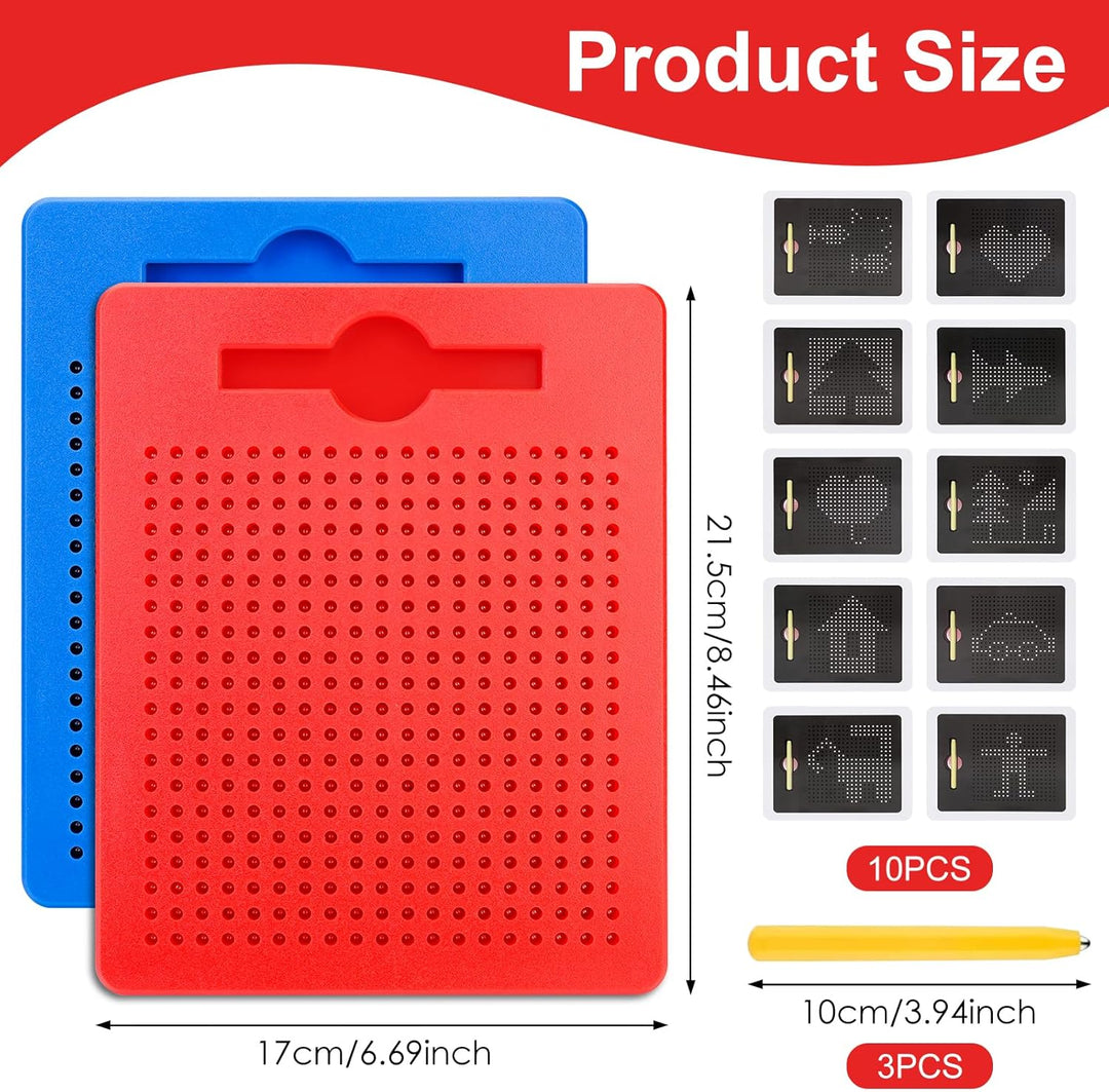 POFIBO Magnetische Zeichentafel - 2 StĂŒck Magnetisches Zeichenbrett mit Kugeln und Stift Kleine Magn