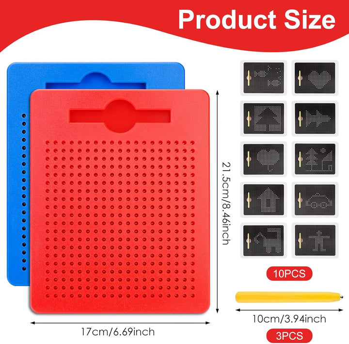 POFIBO Magnetische Zeichentafel - 2 StĂŒck Magnetisches Zeichenbrett mit Kugeln und Stift Kleine Magn