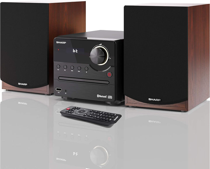 SHARP XLB512BR Mirco-Soundsystem 45W (UKW/FM-Radio, Bluetooth, USB, CD, MP3), braun Mikrosoundsystem