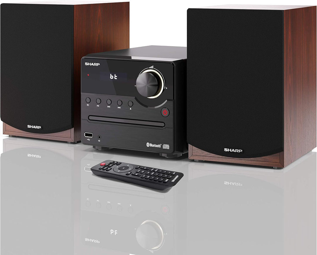 SHARP XLB512BR Mirco-Soundsystem 45W (UKW/FM-Radio, Bluetooth, USB, CD, MP3), braun Mikrosoundsystem