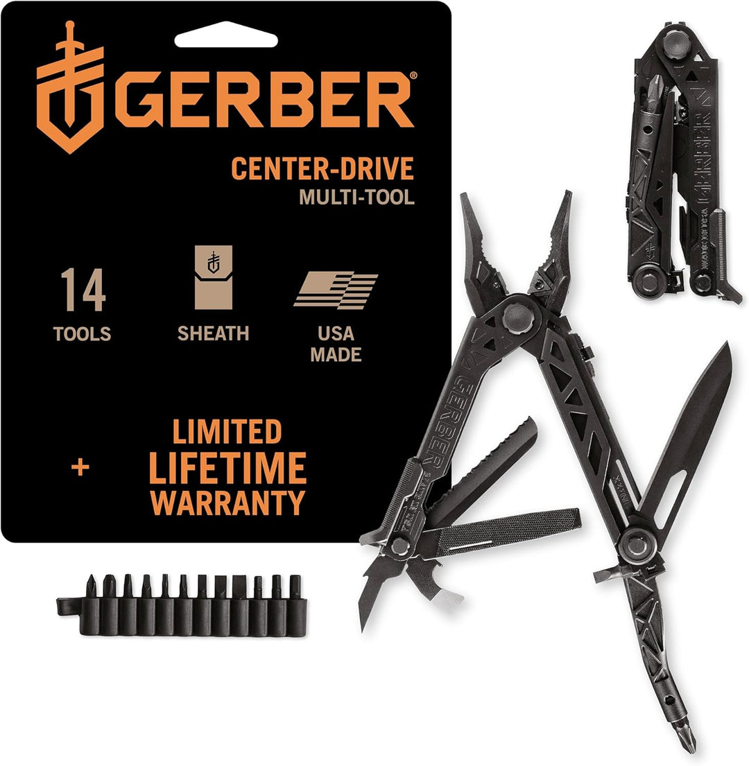 Gerber Multi-Tool mit Gürtel-Clip, Center-Drive, Einhandöffnung, 14 Funktionen und Nylon-Scheide (Mo