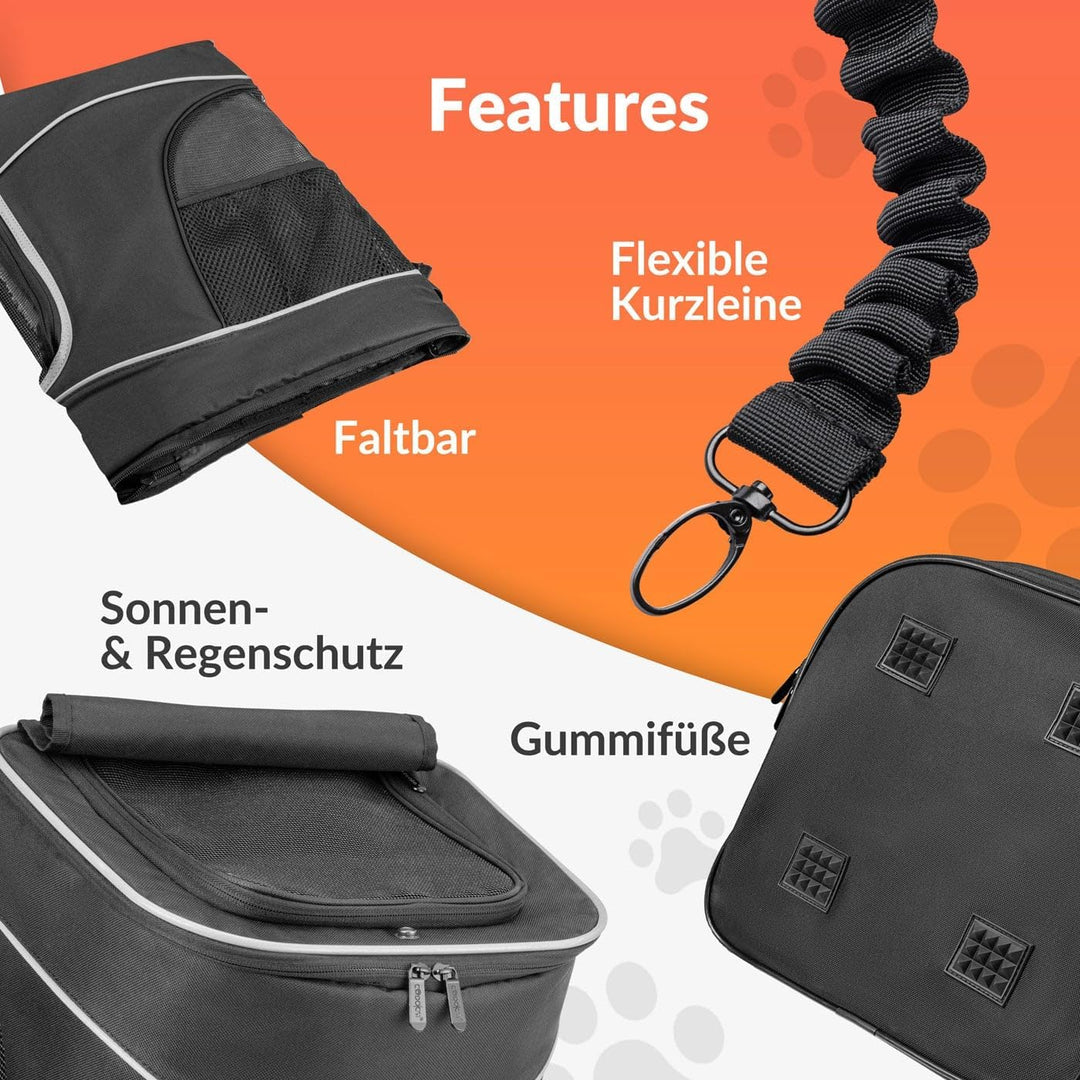 CADOCA® Haustierrucksack bis 20 kg verstellbare Gurte faltbar Kurzleine Haustier Tragetasche Hunderu