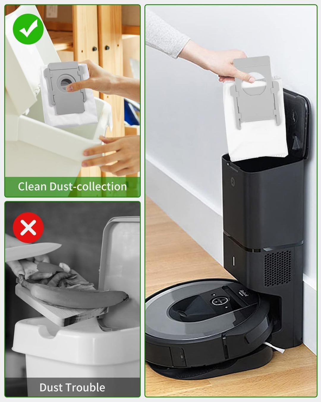 SOBEAU 10 Staubsaugerbeutel für iRobot Roomba i7, i7+, i3, i3+, i4, i4+, i6, i6+, j7, j7+, s9, s9+,