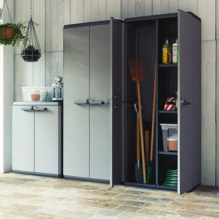 Keter Più Kunststoffschrank, hoch, anthrazit/schwarz, 68 x 39 x 166 cm Tall cabinet, Tall cabinet