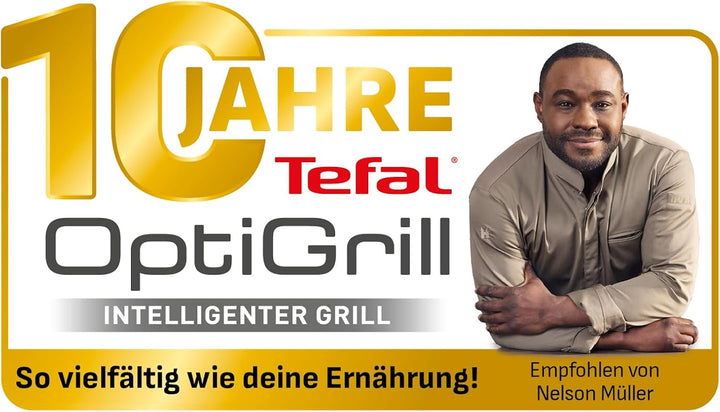 Tefal GC714D OptiGrill+ Kontaktgrill mit Backschale | 2000 Watt | 6 voreingestellte Programme | Auft