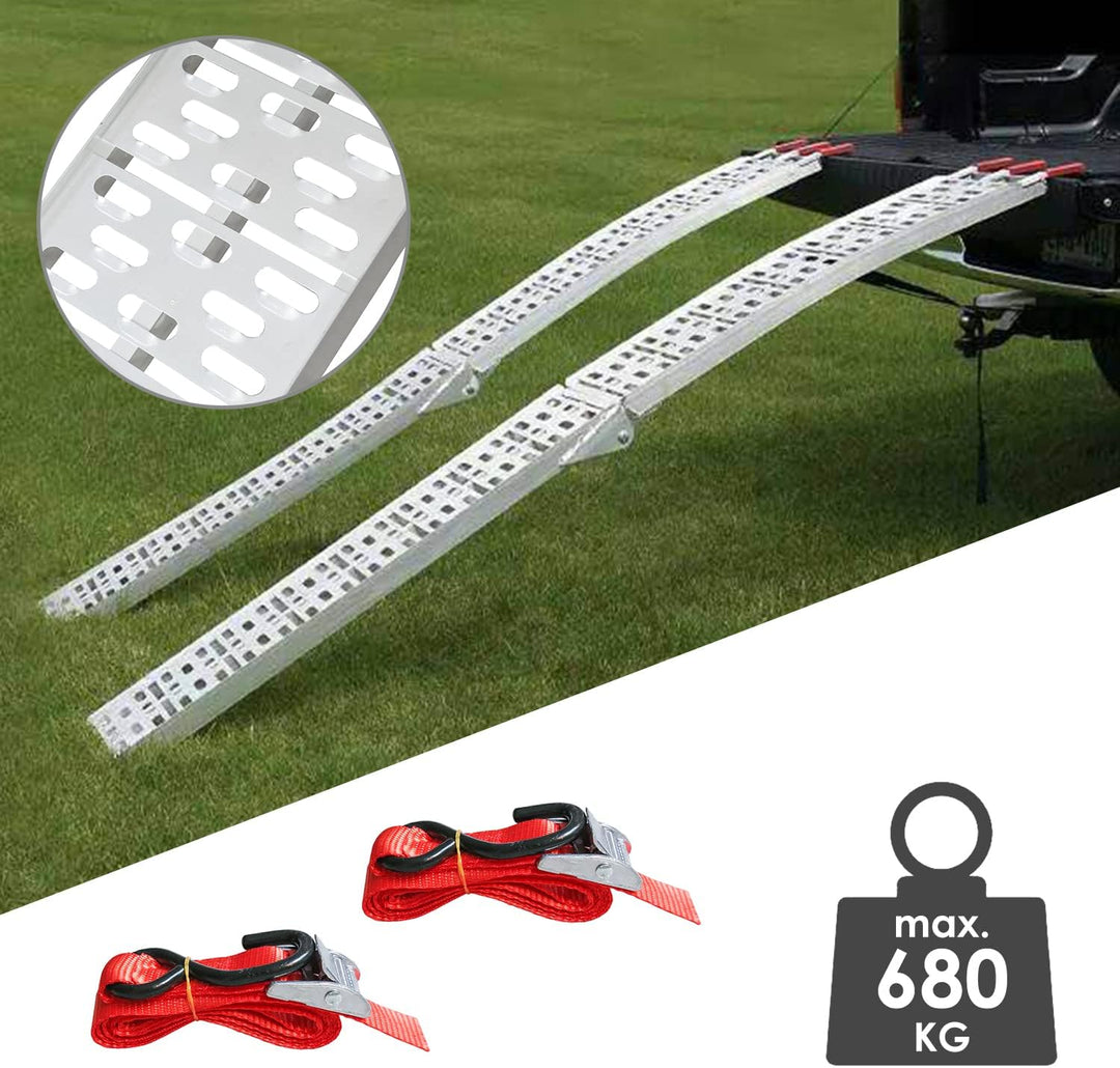Tubiaz 2X Auffahrrampe,Faltbare Verladerampe, rutschfeste Verladeschiene, 680kg Auffahrrampen,Auto L