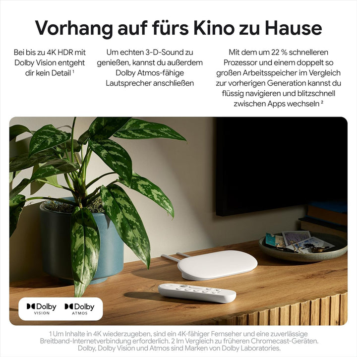 Google TV Streamer 4K – entspannte Unterhaltung durch schnelles Streaming und Fernbedienung mit Spra