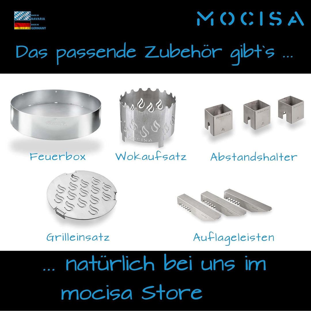 mocisa Universal BBQ Grillplatte 91,5 cm | Feuerplatte | Fassgrill | Kugelgrill | 91,5 cm Stahl blan