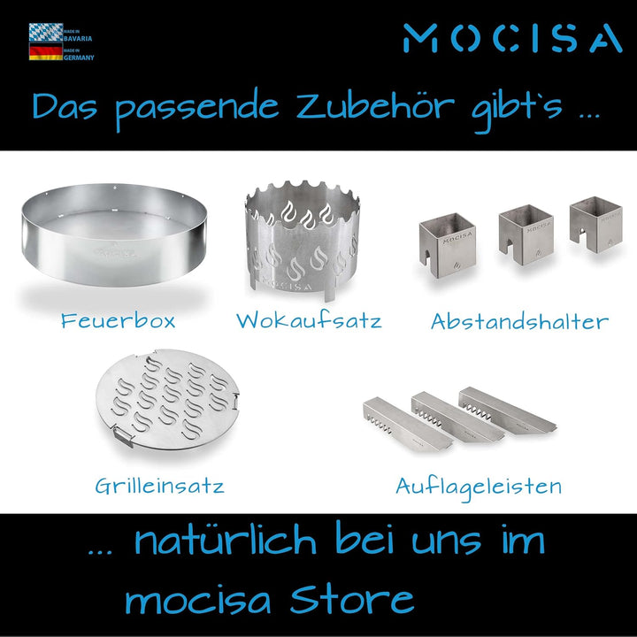 mocisa Universal BBQ Grillplatte 91,5 cm | Feuerplatte | Fassgrill | Kugelgrill | 91,5 cm Stahl blan