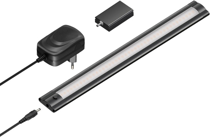 ledscom.de Smarte LED Unterbau-Leuchte SIRIS schwarz matt mit Netzteil und WLAN-Controller flach, Sm