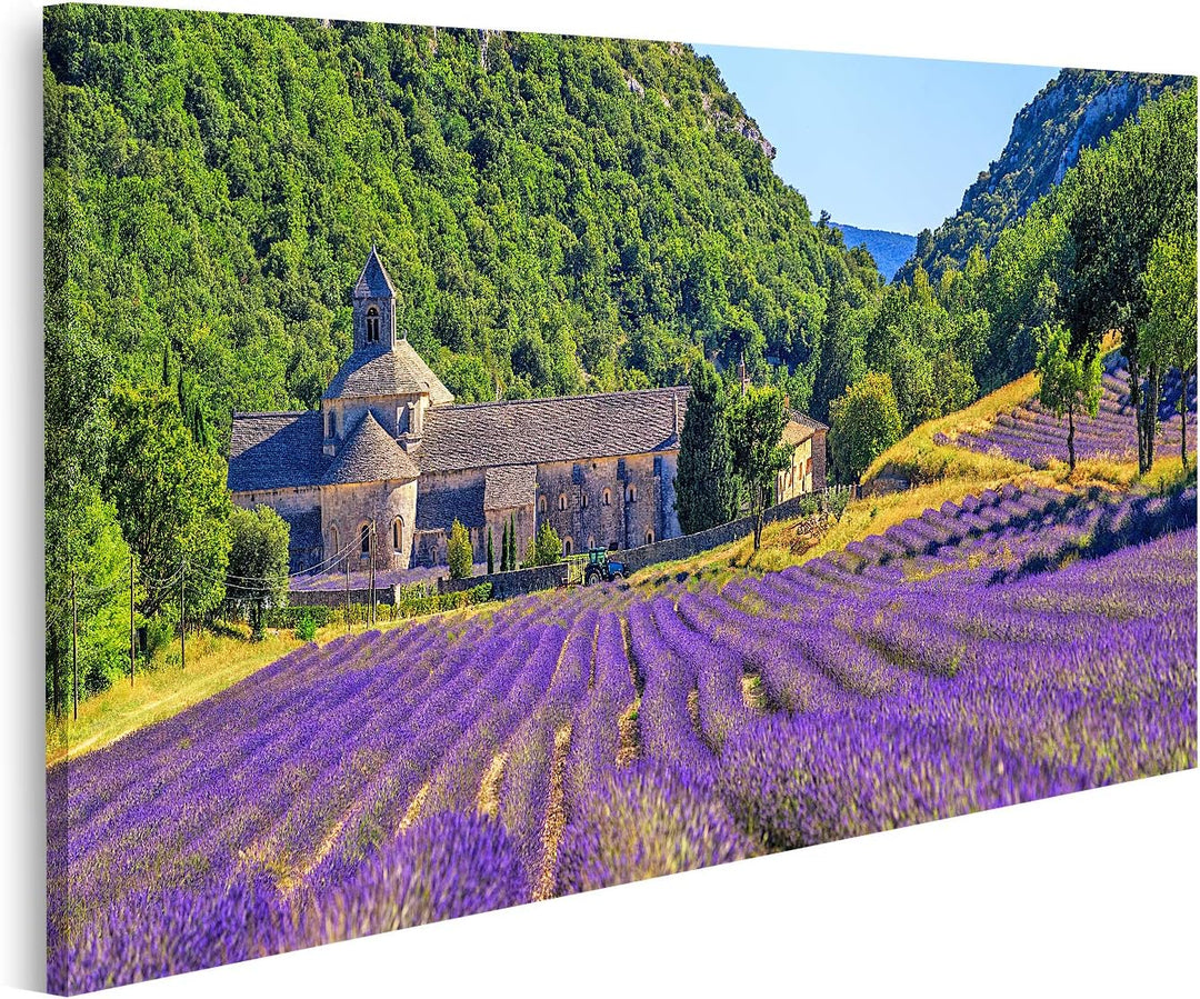 islandburner Bild auf Leinwand Blühendes Lila Lavendelfeld In Der Abtei Senanque In Gordes Provence