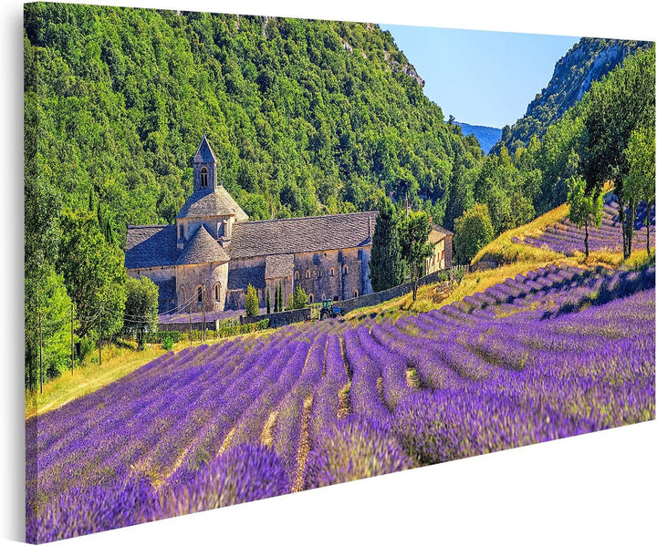 islandburner Bild auf Leinwand Blühendes Lila Lavendelfeld In Der Abtei Senanque In Gordes Provence