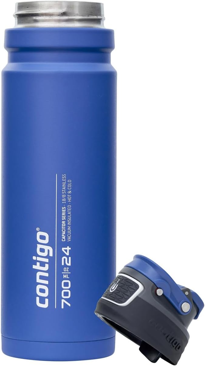 Contigo Free Flow Edelstahl-Trinkflasche, 100% auslaufsicher, grosse BPA-freie isolierte Thermo-Wass