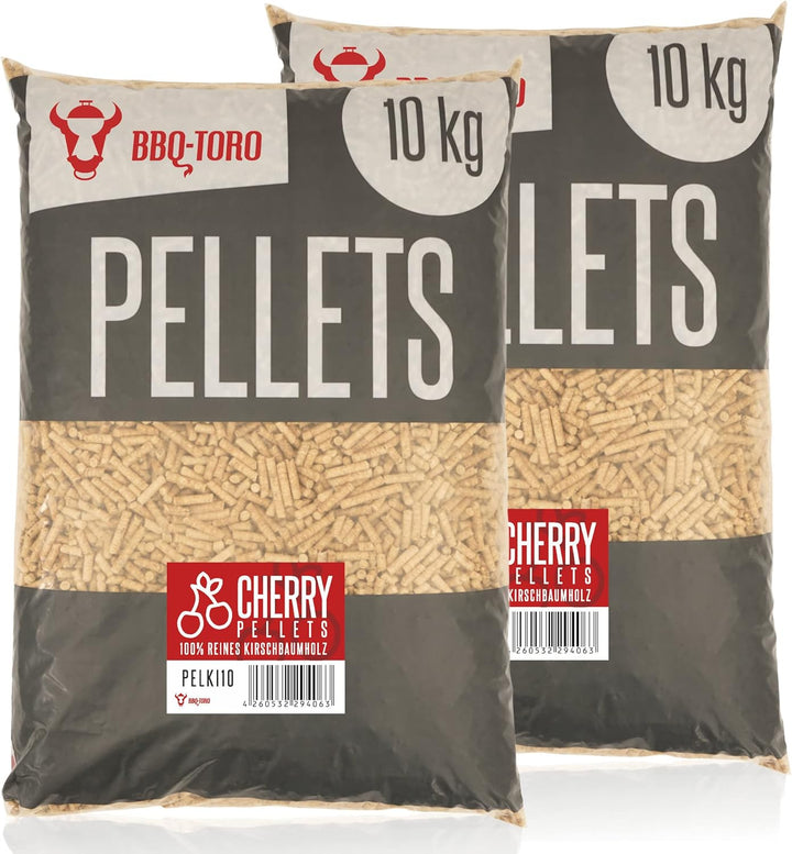 BBQ-Toro Cherry Pellets aus 100% Kirschbaumholz (20 kg) | Kirschpellets für Grill, Smoker, Pellet-Pi