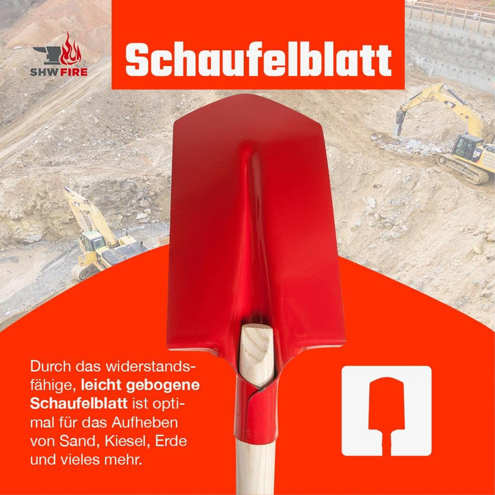 SHW-FIRE Kabelgrabenschaufel, 30x16cm, robuster Spezialstahl, Trittschutz, Profi Grabenschaufel