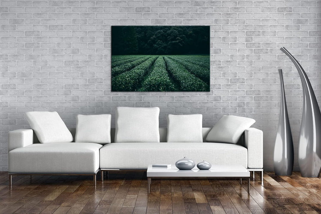 deyoli Tee Feld Format: 80x60 als Leinwandbild, Motiv fertig gerahmt auf Echtholzrahmen, Hochwertige