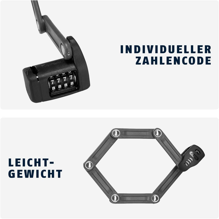 ABUS Faltschloss Bordo Lite 6055C SH - mit Halterung und Zahlencode - Extra-leichtes Zahlenschloss a