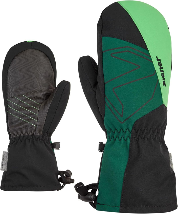 Ziener Kinder LAVALINO Ski-Fäustling/Wintersport | wasserdicht, extra warm, Wolle, deep green, 3