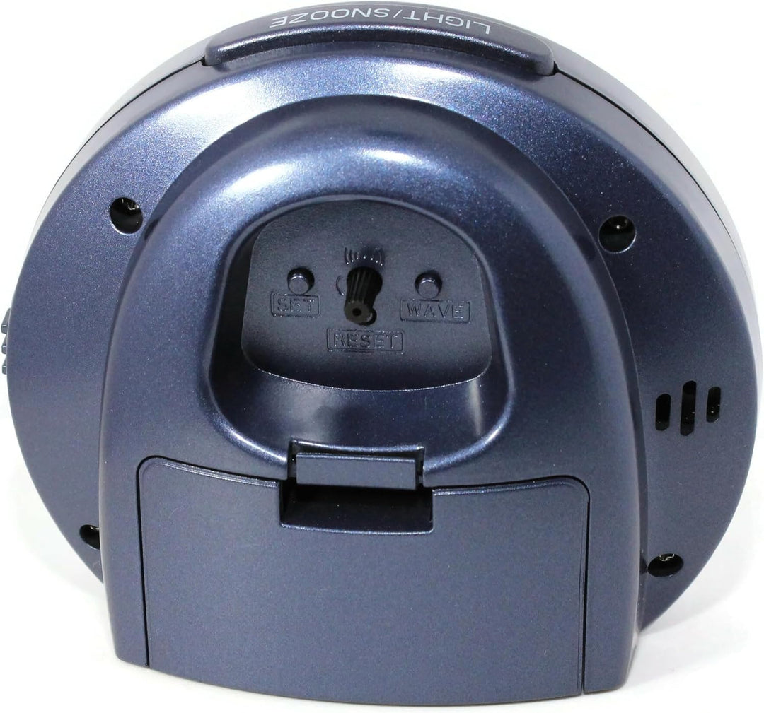 Funkwecker ohne Ticken mit Licht Snooze Leuchtzeiger Analog - 1856/5 (Blau), Blau