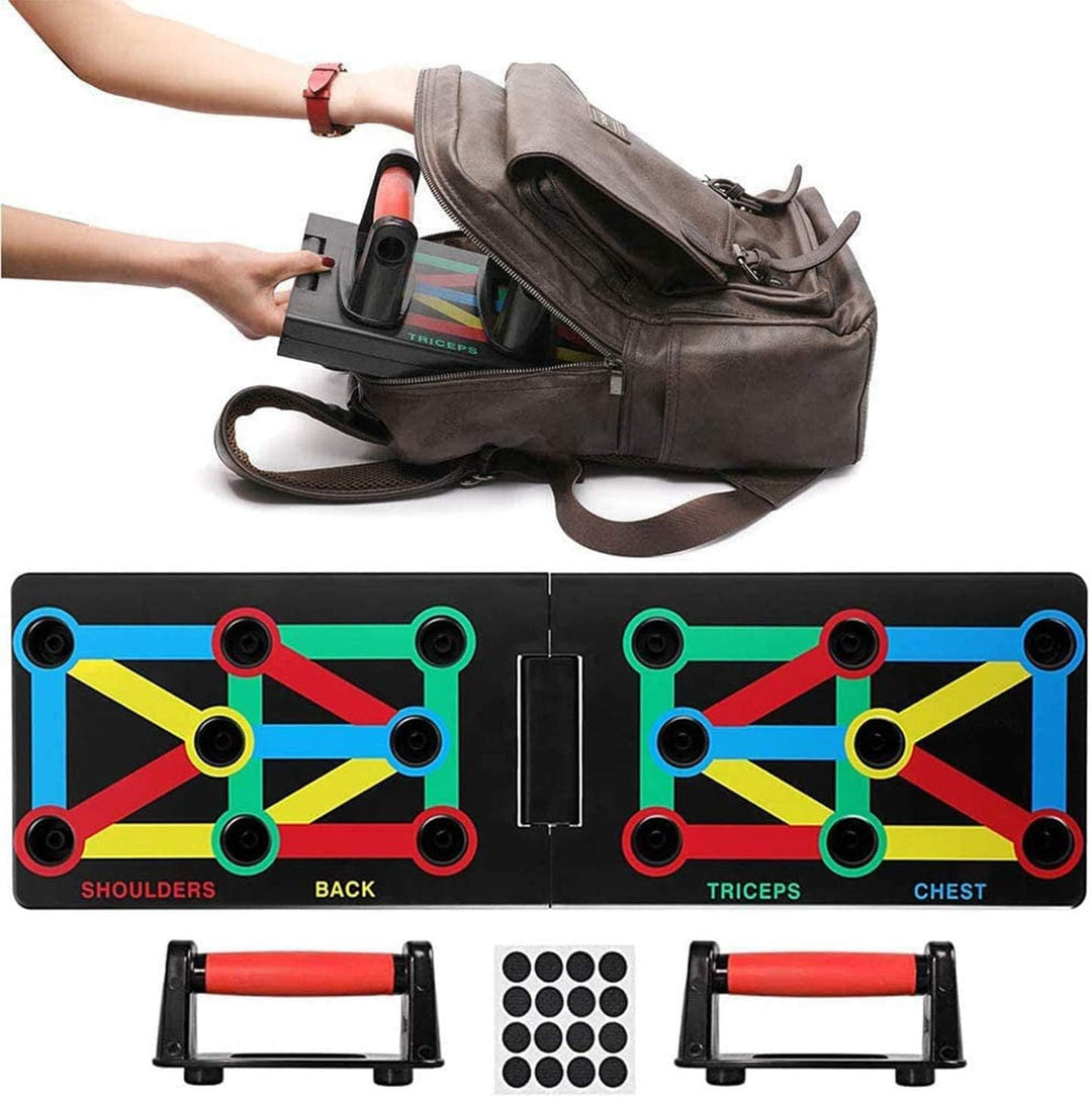 Cretee 12 in 1 Faltbare Push Up Rack Board mit Handgriff für Muskeltraining Effektiv Formen 12 in 1