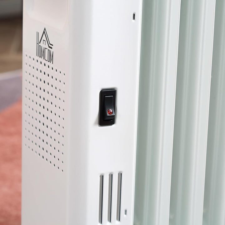 HOMCOM Ölradiator tragbar elektrisch Heizkörper 2500W 3 Heizstufen 24-Stunden-Timing elektrische Hei