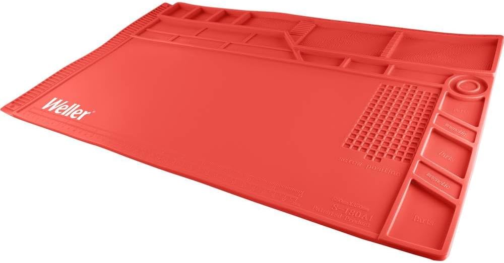 Weller WLACCWSM1-02 Anti-Rutsch Matte für Lötarbeiten Grösse „gross“, Rot, Gross