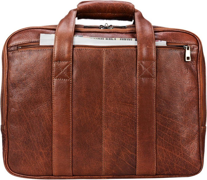STILORD 'Leopold' XL Echtleder Aktentasche - der verbesserte Geheimtipp für Lehrerzimmer & Büro - Bu