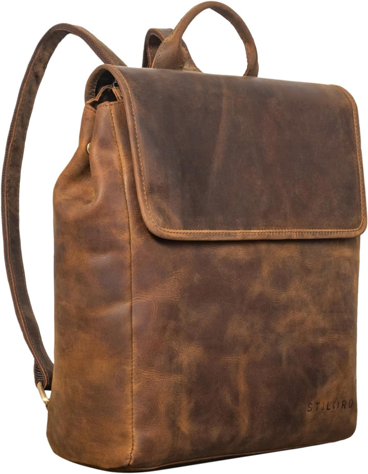 STILORD 'Misha' Moderner Leder Rucksack Unisex Daypack für Damen Herren DIN A4 kompakter Messenger B