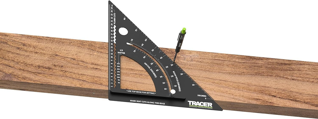 TRACER 12" ProSquare Einstellbares Zimmermannswinkel (Professionelles Vierkantwerkzeug für den Bau m