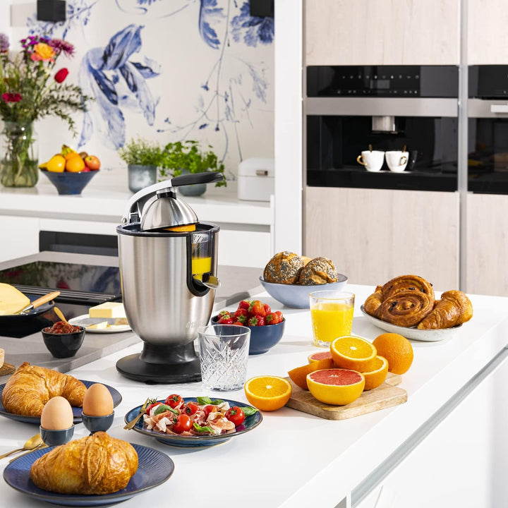 Princess Edelstahl Zitruspresse Champion Juicer - professioneller Hebelarm, 160 Watt Motor, Universa