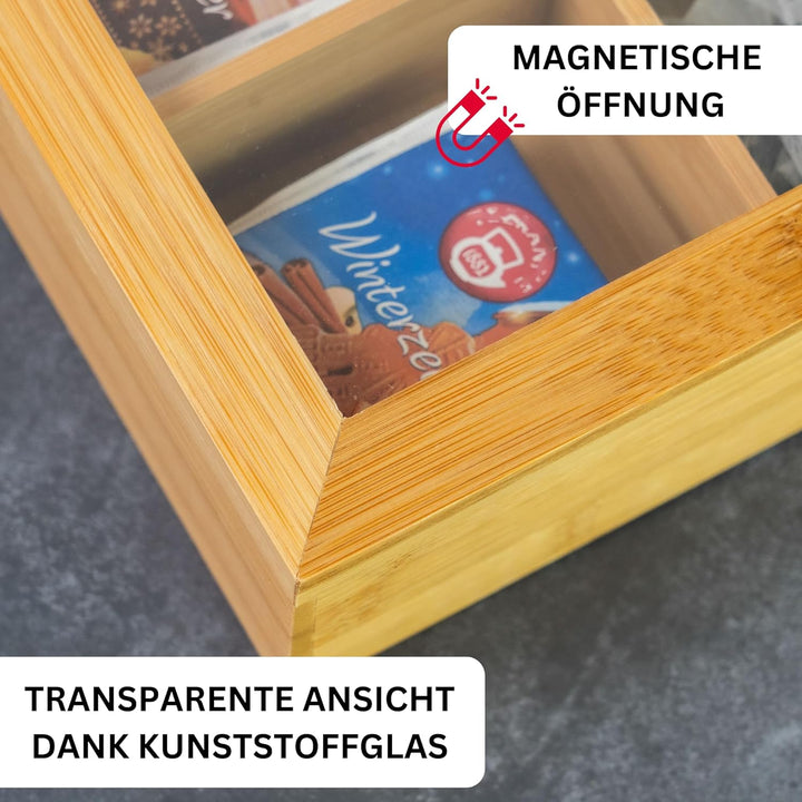 Westmark Teebox, mit 8 Fächern, Teatime, Bambus, 28 x 16 cm, 15732260 Einzeln Modell 2021, Einzeln M