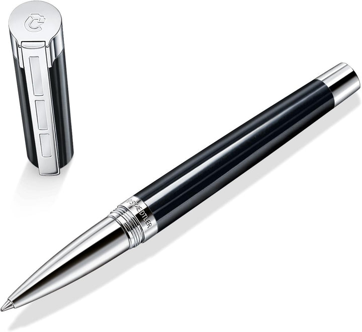 STAEDTLER Initium Resina Tintenroller, schwarzes Edelharz, M, schwarz, Made in Germany, mit edler Ge