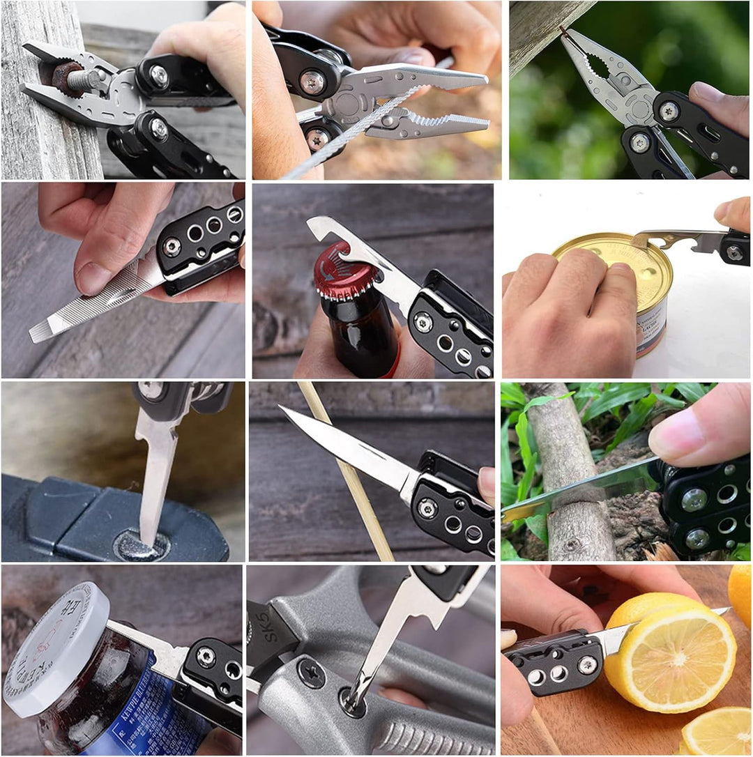 Multitools Edelstahl, 24-in-1 Faltbares Multifunktionszange, Multifunktionale Zange, Multiwekzeug, M