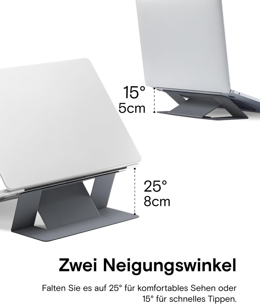 MOFT Unsichtbarer Schlanker Laptop Ständer, Selbstklebend und Faltbar Stand, Höhenverstellbar Notebo