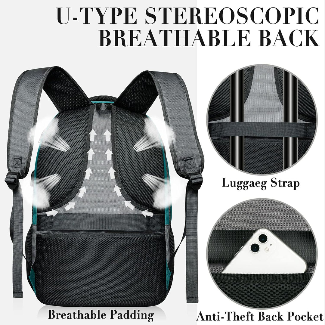 BIKROD Rucksack Herren und Damen, Schulrucksack Jungen Mädchen Teenager, Wasserdicht Rucksack | 15.6