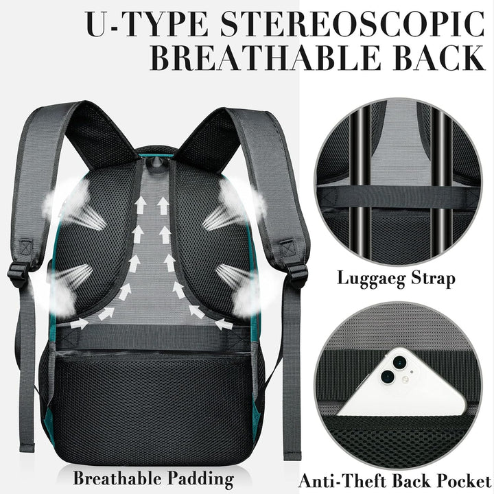 BIKROD Rucksack Herren und Damen, Schulrucksack Jungen Mädchen Teenager, Wasserdicht Rucksack | 15.6