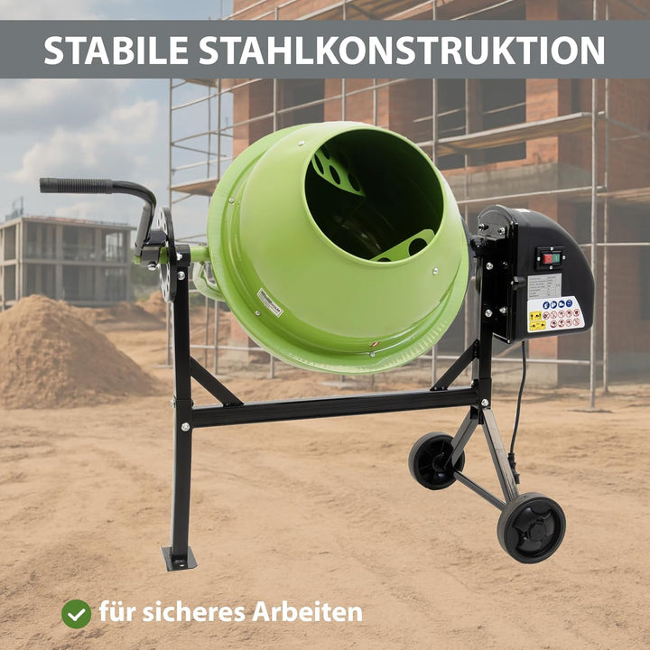 TrutzHolm® Betonmischer mit 70l Trommel leistungsstarker Elektromotor mit 275 Watt stabile Stahlkons