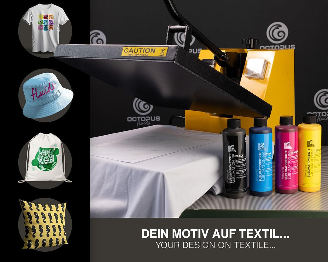 Octopus 1000 ml (1L) Sublimationstinte cyan (blau) für Textildruck, Transferdruck, Sublimation Ink k