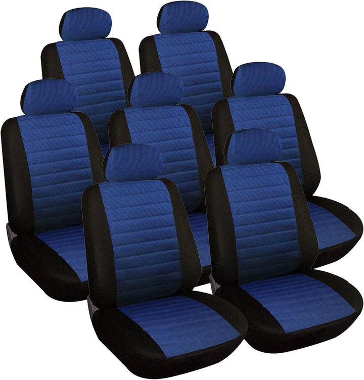 WOLTU 7232-7 Sitzbezüge Auto Einzelsitzbezug universal Grösse, 7er Set, schwarz/blau, Blau