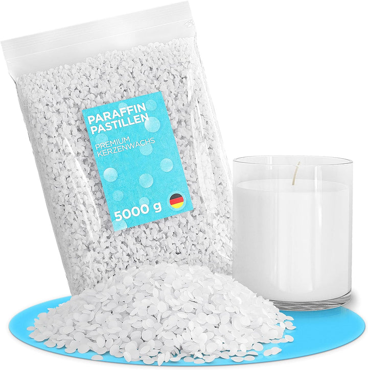 molinoRC Kerzenwachs - 5kg REIN WEIssES Paraffinwachs für Kerzen - Qualität aus Deutschland - Kerzen