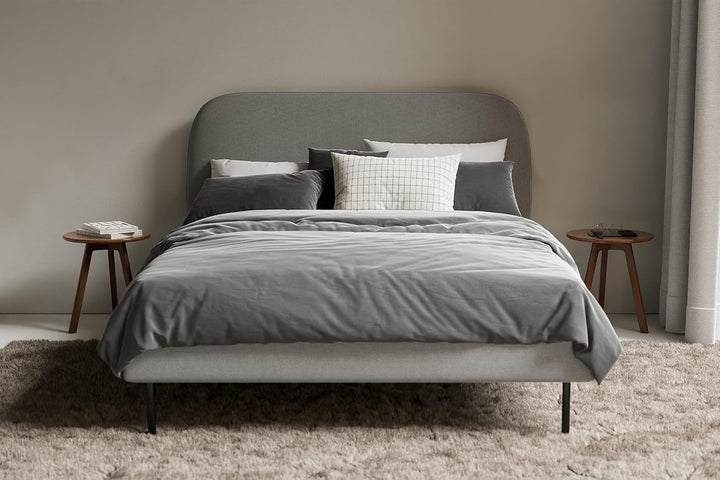 Beistelltisch rund Massiv Walnussholz für Wohnzimmer Premium Sofa Tisch Minimales Skandinavisches De