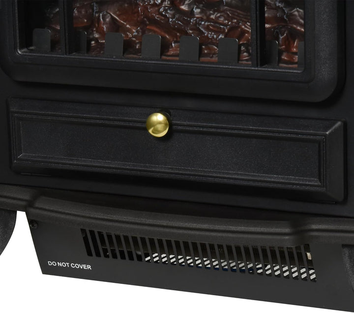 HOMCOM Elektrokamin Kaminofen Flammeneffekt 1000/2000W Überhitzungs-Schutz Metall Schwarz 45 x 28 x