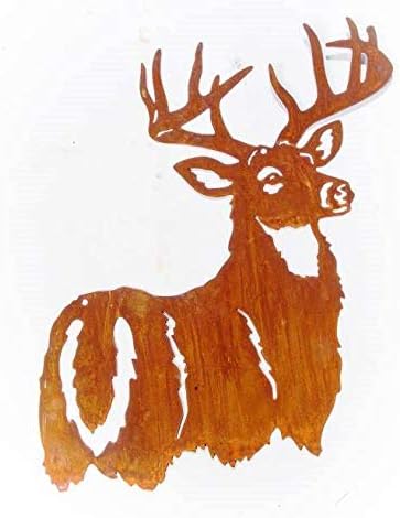 Gartendeko Wand-dekoration Hirsch Hirschkopf zum Hängen Metall Rost Garten verrostet Landhaus Deko 4
