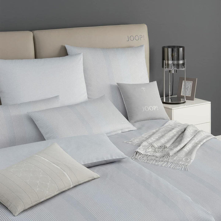 Joop! Mako-Satin Kissenbezug einzeln Groove Farbe Silber Grösse 80x80