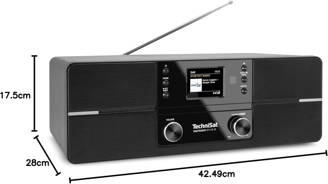 TechniSat DIGITRADIO 371 CD IR - Stereo Internetradio (DAB+, UKW, CD-Player, WLAN, Bluetooth, Farbdi