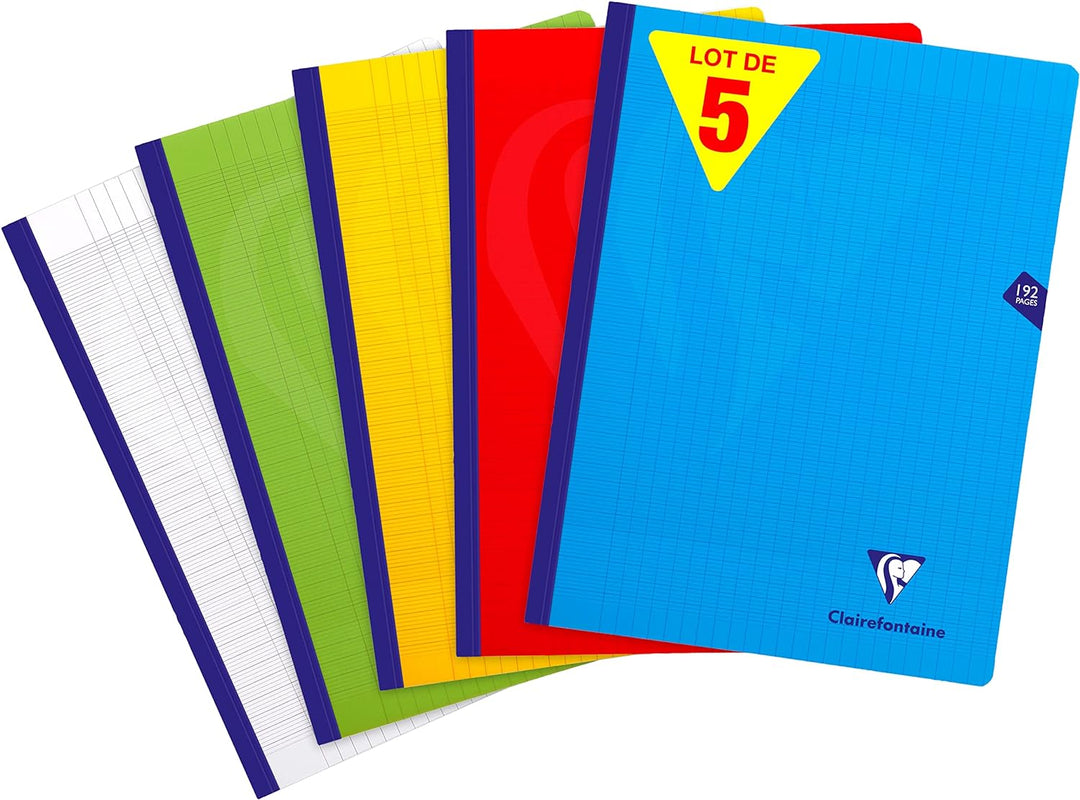 Clairefontaine 309341C - Packung mit 10 Heften Mimesys DIN A4+ 24x32 cm, 96 Blatt, französische Line