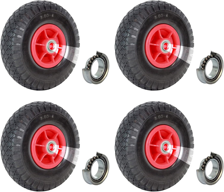 4x TRUTZHOLM Sackkarrenrad 260 x 85 mm 3.00-4 Bollerwagenrad, Luftrad, Ersatzrad, 4PR