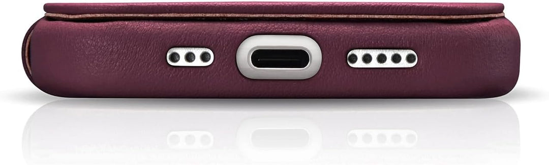 Mobiskin Hülle für iPhone 15 PRO (6,1 Zoll), Handyhülle mit Leder, Case kompatibel mit MagSafe, Schu