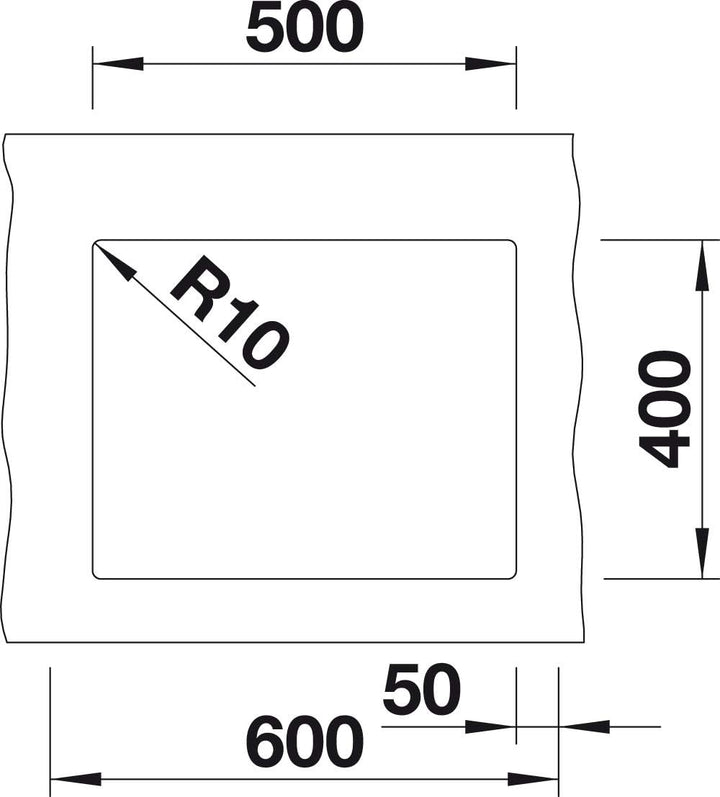 BLANCO SUBLINE 500-U | SILGRANIT anthrazit | Einbauart: Unterbau | ohne Ablauffernbedienung | 60er U